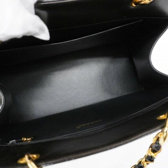 CHANEL CC Patent Shopping Tote Quilted Chain Shoulder Bag Gold Purse - Picture 6 of 16